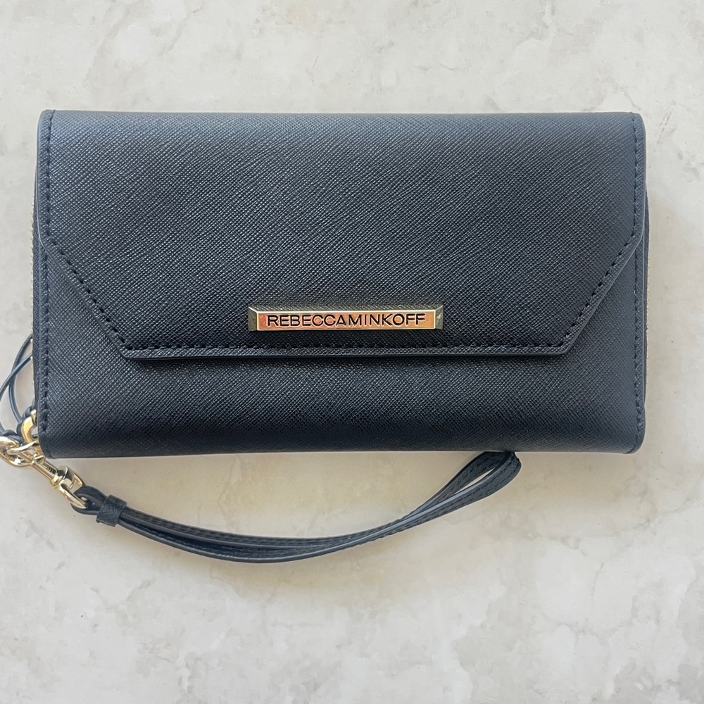 NWT! Rebecca Minkoff Black Monroe Tech Wallet/Wristlet